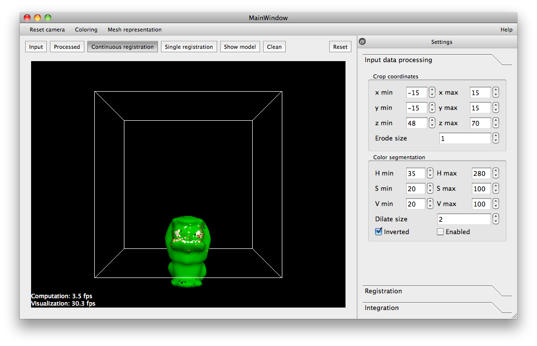 Disabled color segmentation.