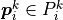 \boldsymbol{p}^k_i \in P^k_i